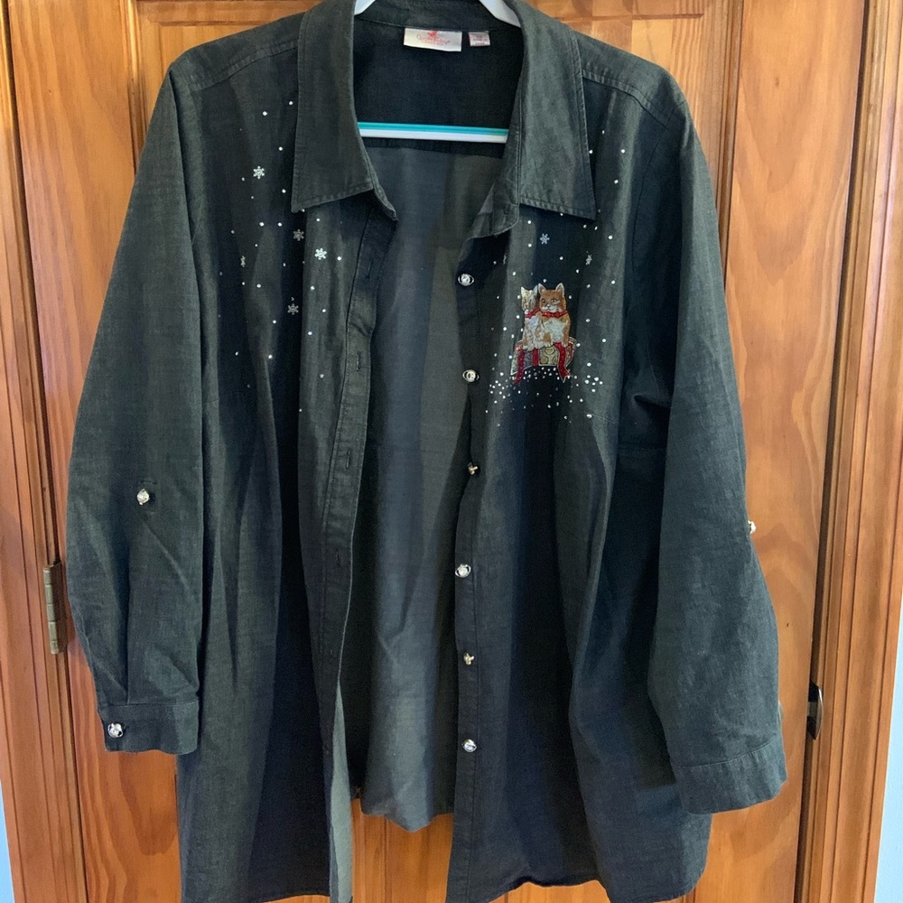 Quacker Factory by Jeanne Rice Long Sleeved Shirt Size 2X